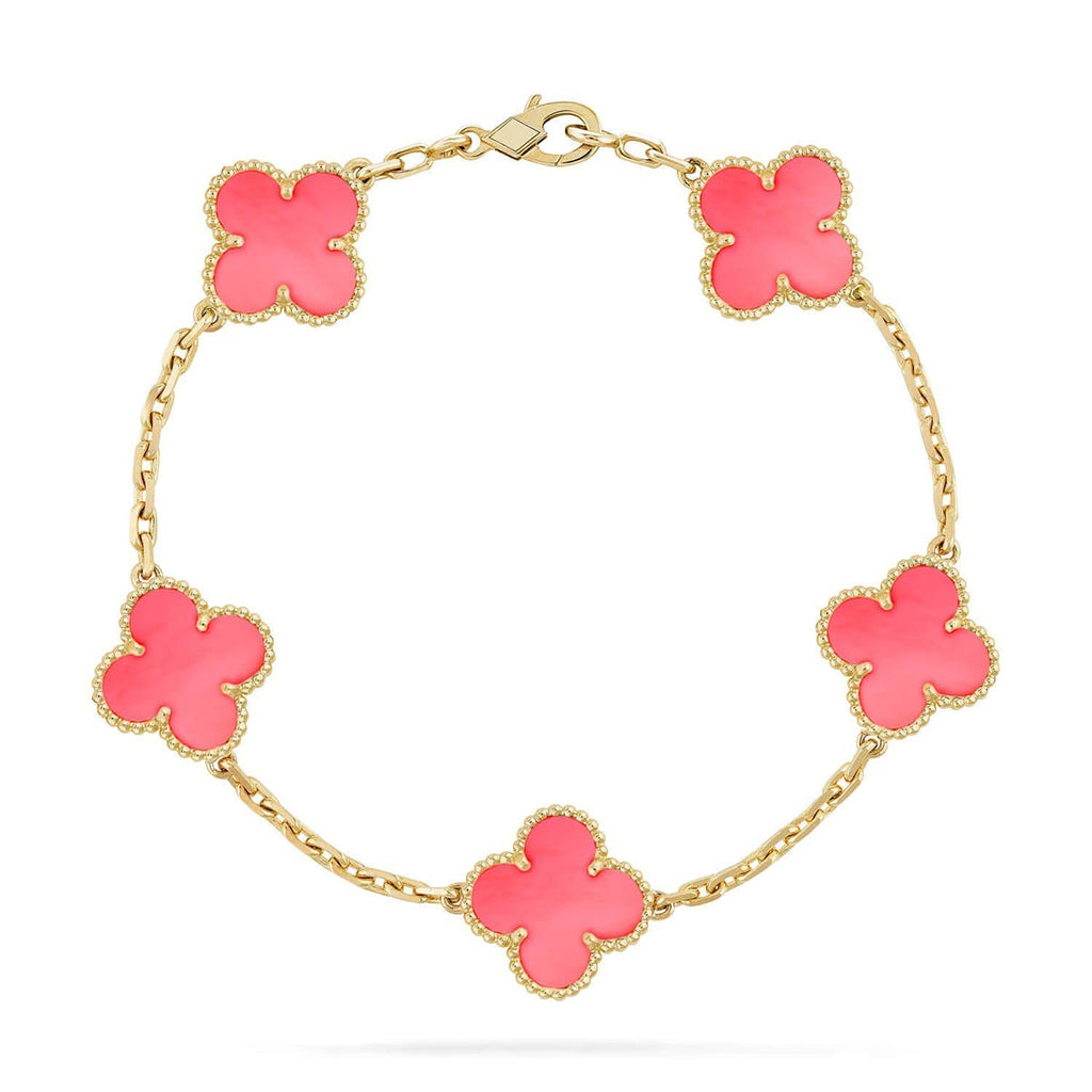 [Twinkle jewelry]New  CLOVER 5 MOTIFS  PINK MOP BRACELET COLLECTION