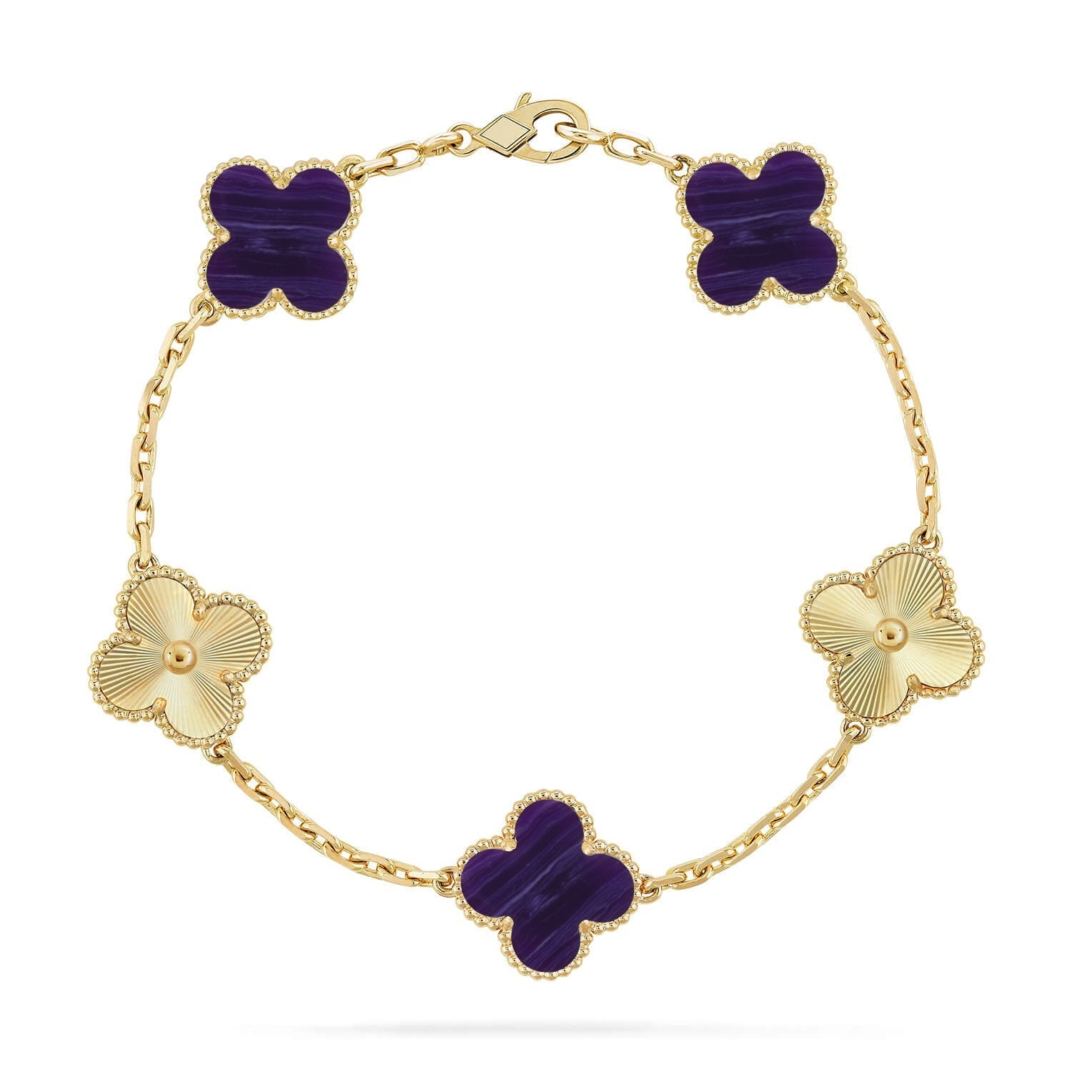 [Twinkle jewelry]New CLOVER 5 MOTIF PURPLE STRIPES BRACELET COLLECTION
