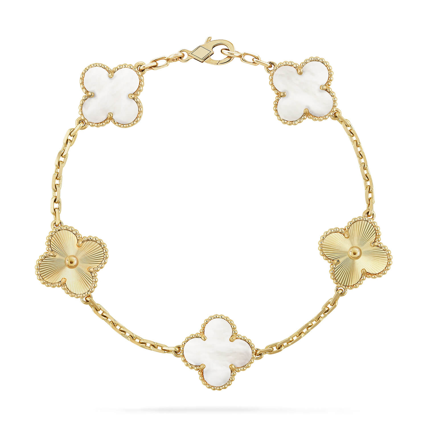 [Twinkle jewelry]New CLOVER WHITE PEARL MOP 5 MOTIF BRACELET COLLECTION
