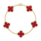 [Twinkle jewelry]New  CLOVER 5 MOTIF RED CORNELIAN BRACELET COLLECTION