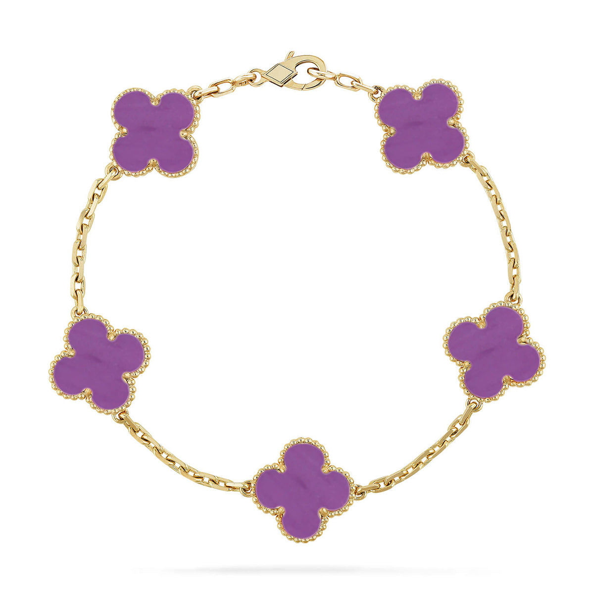 [Twinkle jewelry]New  CLOVER 5 MOTIF VIOLET BRACELET COLLECTION