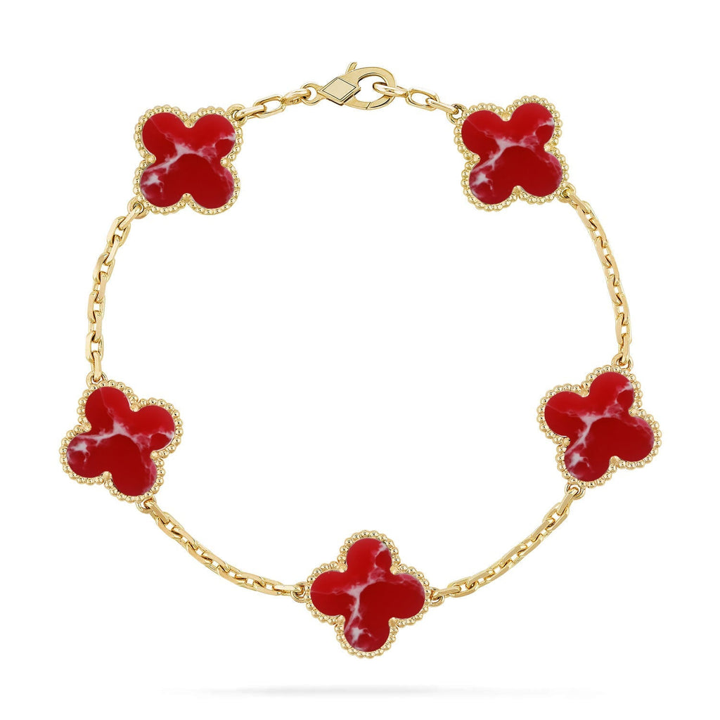 [Twinkle jewelry]New CLOVER 5 MOTIF RED PATTERN BRACELET COLLECTION