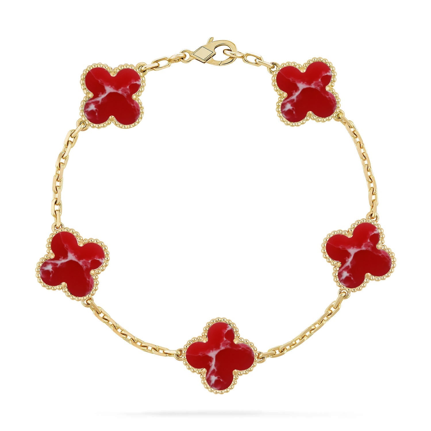 [Twinkle jewelry]New CLOVER 5 MOTIF RED PATTERN BRACELET COLLECTION