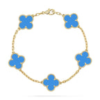 [Twinkle jewelry]New CLOVER 5 MOTIF BLUE AGATE BRACELET COLLECTION