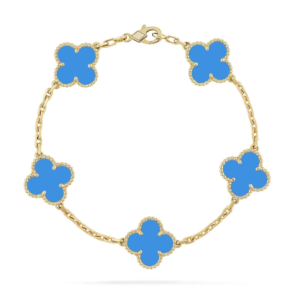 [Twinkle jewelry]New CLOVER 5 MOTIF BLUE AGATE BRACELET COLLECTION