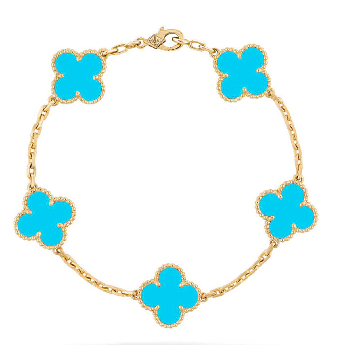 [Twinkle jewelry]New  CLOVER 5 MOTIF TURQUOISE BRACELET COLLECTION