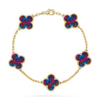 [Twinkle jewelry]New CLOVER 5 MOTIF COLOR GEMSTONES BRACELET COLLECTION