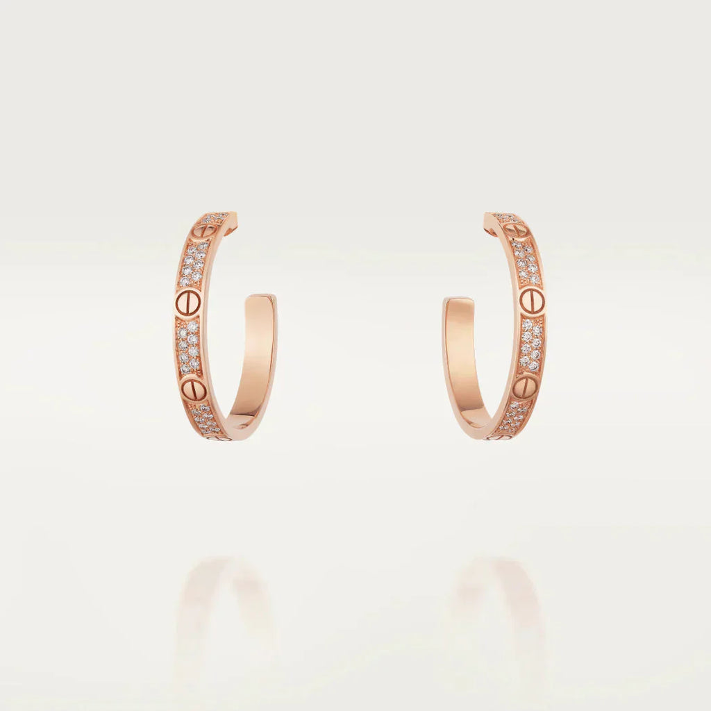 ¡®Twinkle jewelry¡¯LOVE DIAMOND PINK GOLD HOOP EARRINGS