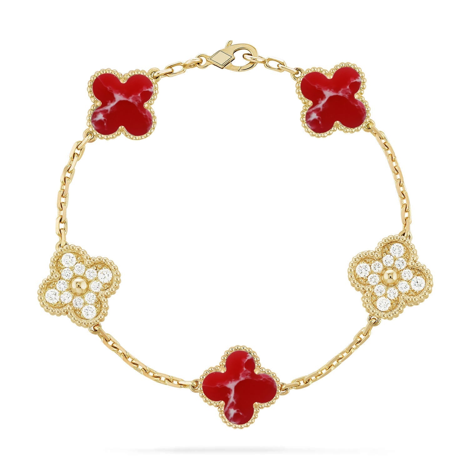 [Twinkle jewelry]New CLOVER 5 MOTIF RED PATTERN BRACELET COLLECTION