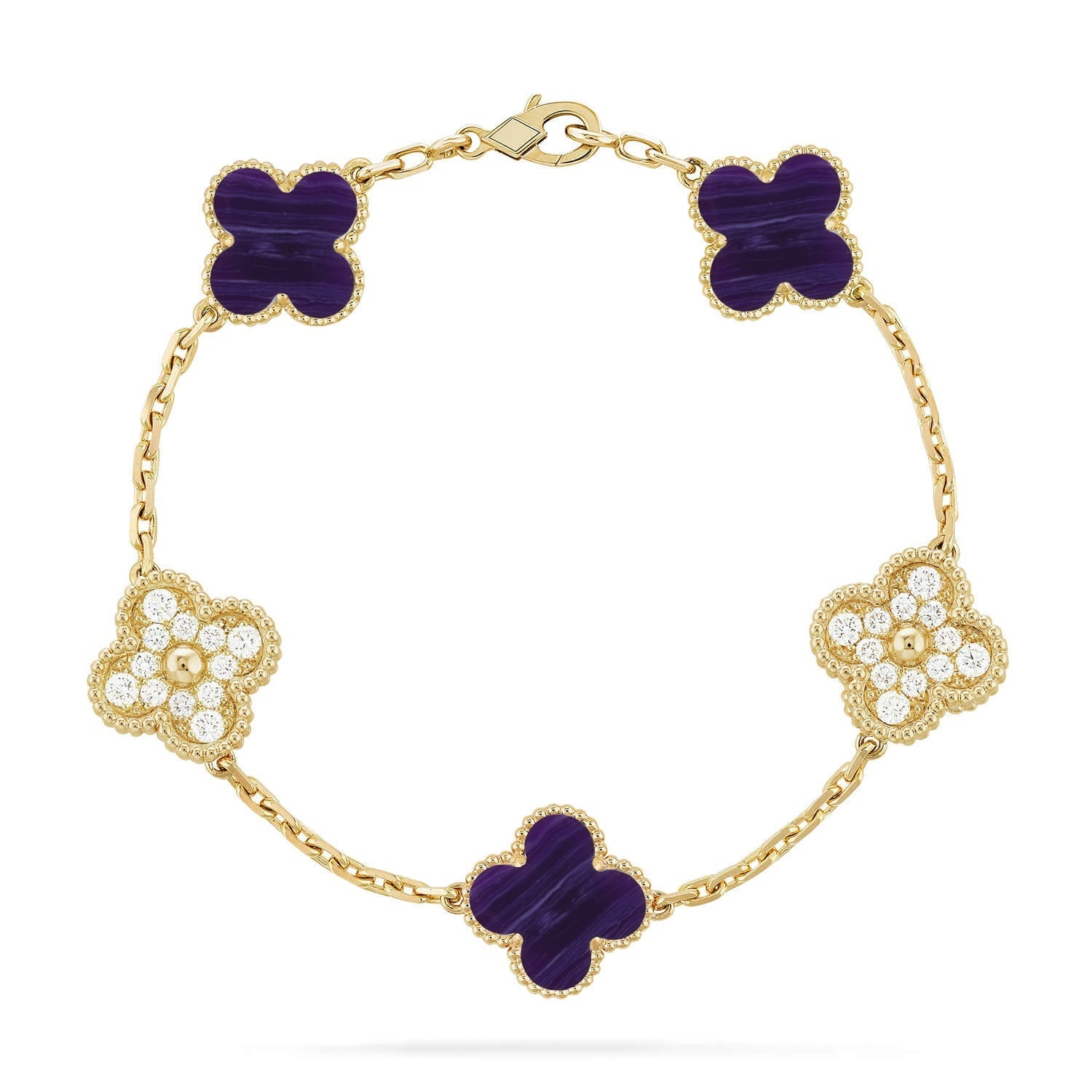 [Twinkle jewelry]New CLOVER 5 MOTIF PURPLE STRIPES BRACELET COLLECTION