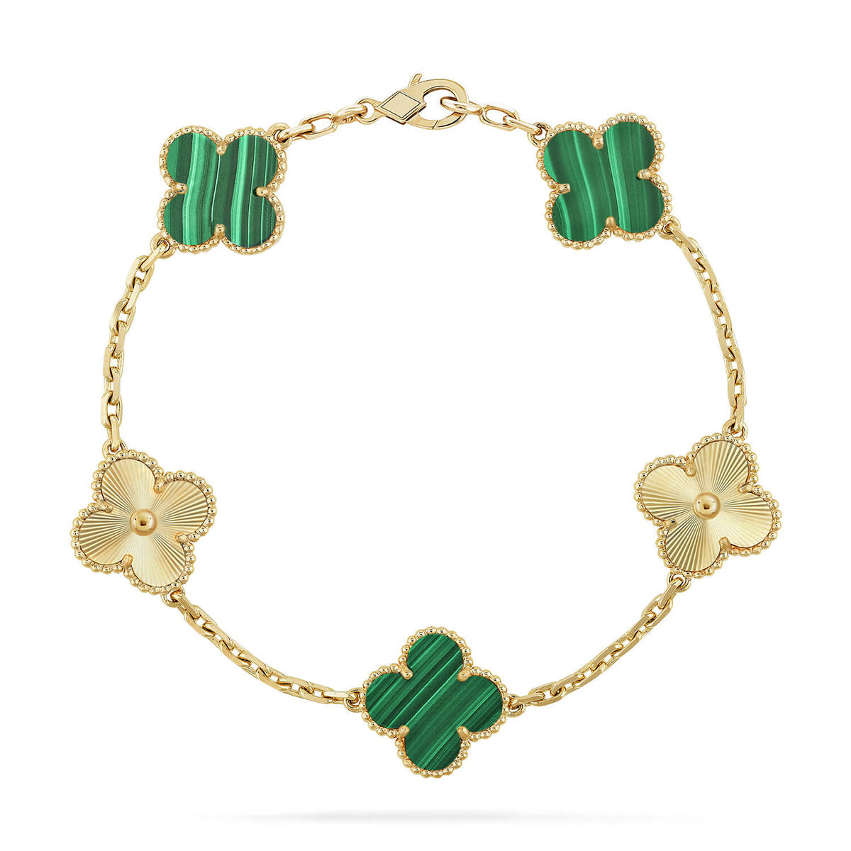 [Twinkle jewelry]New  CLOVER 5 MOTIF MALACHITE BRACELET COLLECTION