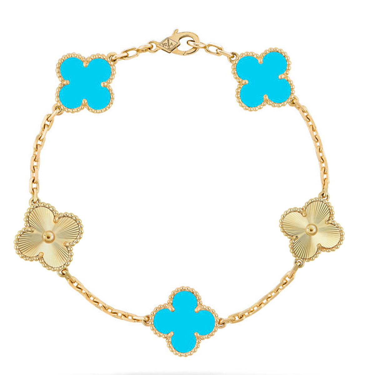 [Twinkle jewelry]New  CLOVER 5 MOTIF TURQUOISE BRACELET COLLECTION
