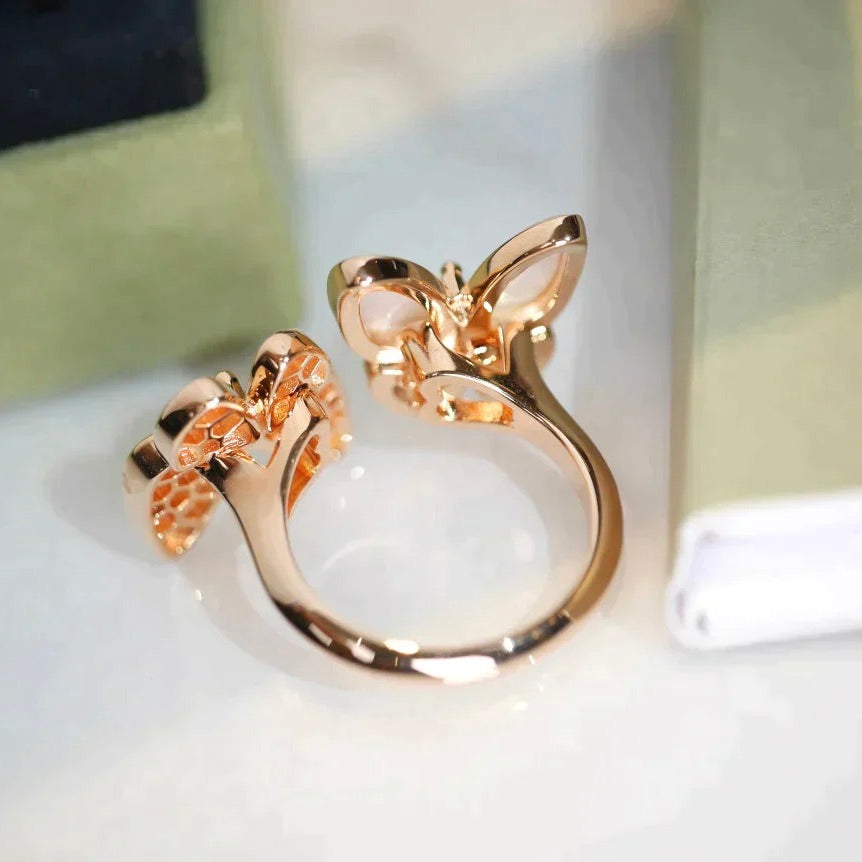 ¡®Twinkle jewelry¡¯TWIN BUTTERFLY DIAMOND MOP RING