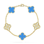 [Twinkle jewelry]New CLOVER 5 MOTIF BLUE AGATE BRACELET COLLECTION