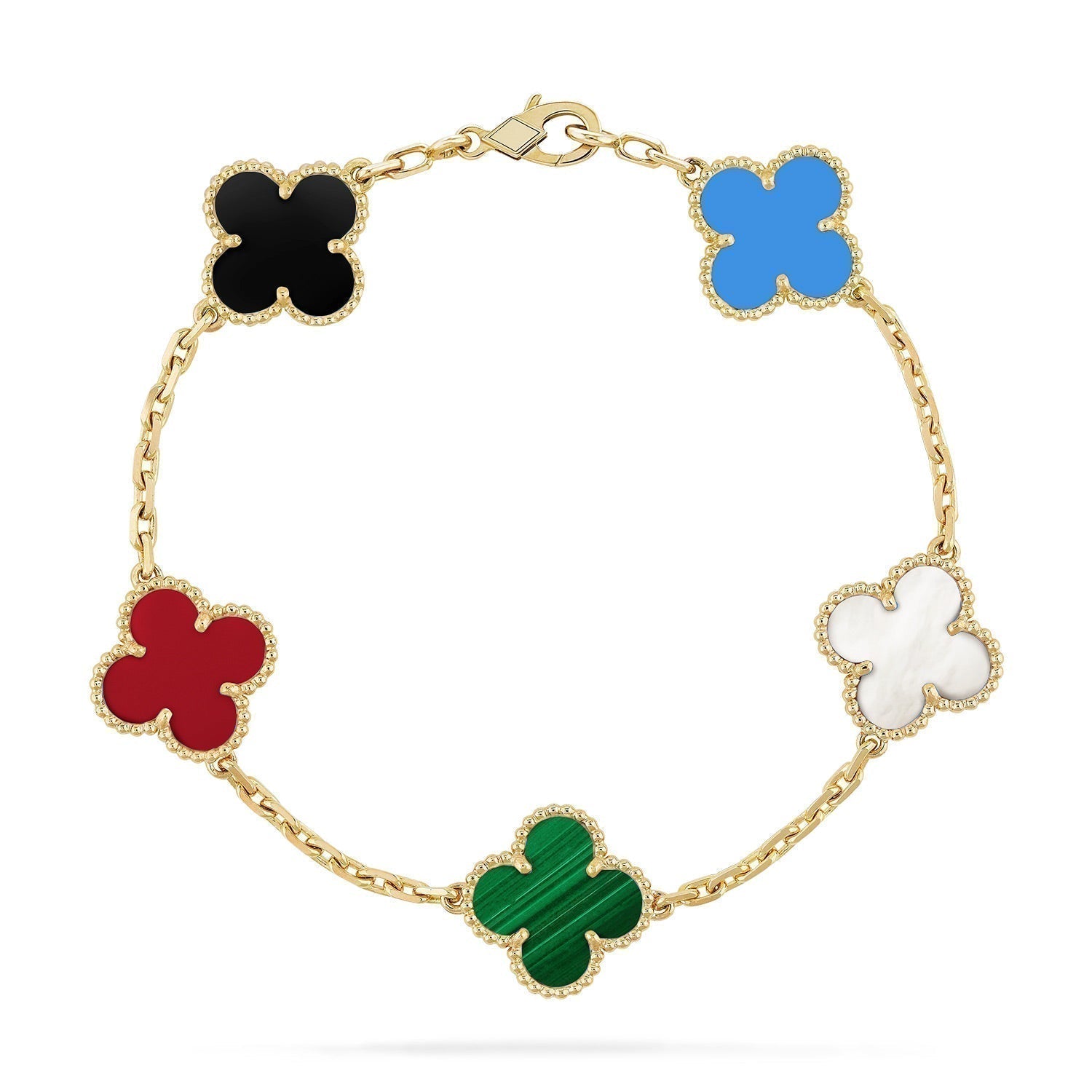 [Twinkle jewelry]New CLOVER 5 MOTIFS MULTICOLOR BRACELET
