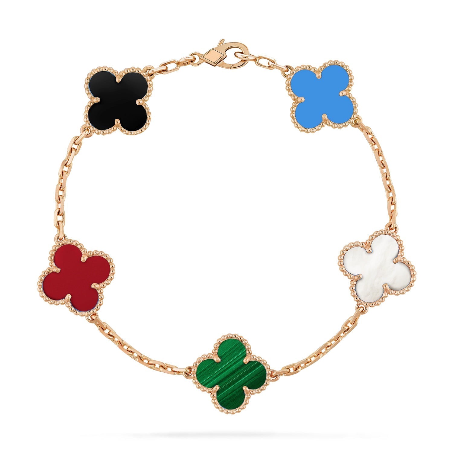 [Twinkle jewelry]New CLOVER 5 MOTIFS MULTICOLOR BRACELET