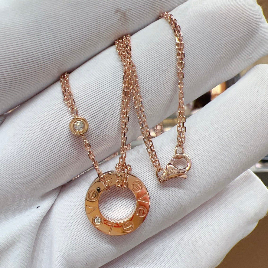 ¡®Twinkle jewelry¡¯LOVE NECKLACE 16MM 2 DIAMONDS
