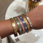 [Twinkle JURI]2026 PAVE GEMSTONE LOVE BRACELET 6.1MM 10 DIAMONDS