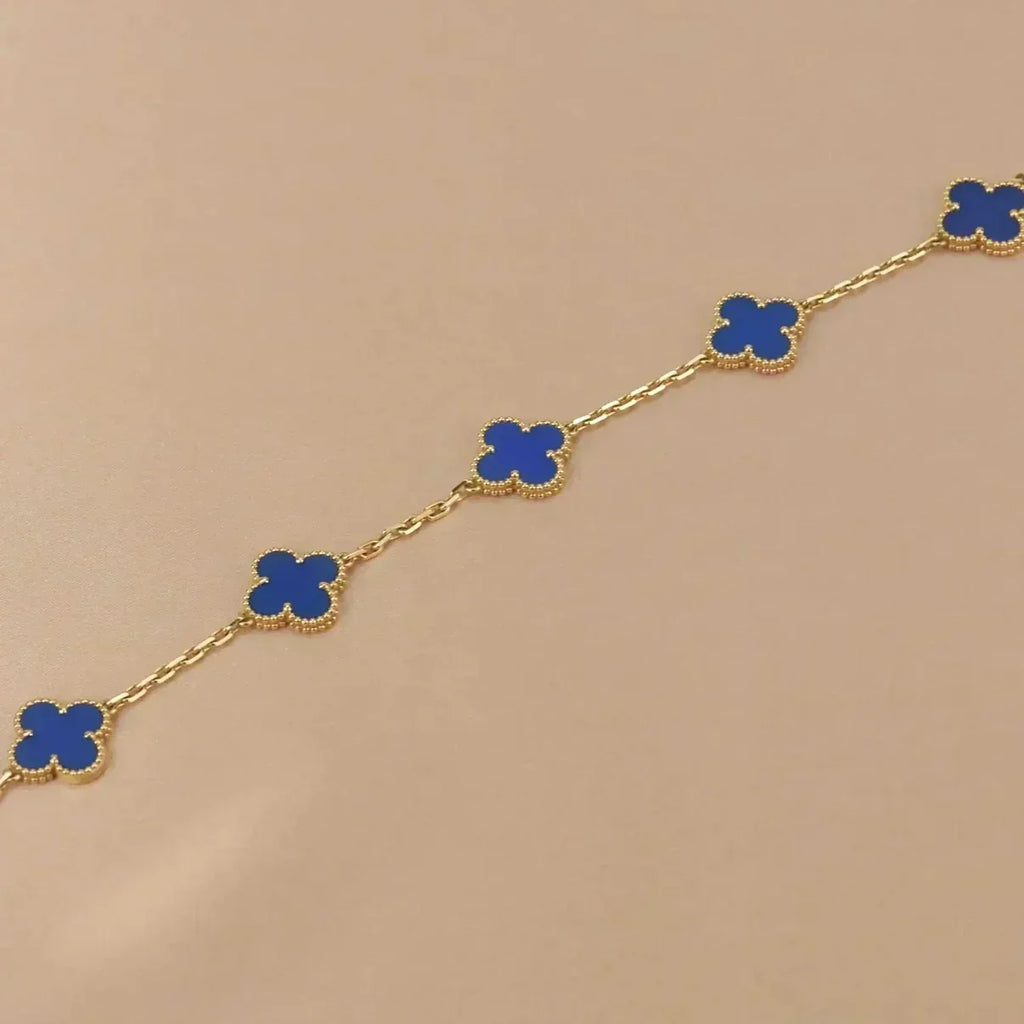 [Twinkle jewelry]New CLOVER 5 MOTIF BLUE AGATE BRACELET COLLECTION