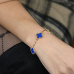 [Twinkle jewelry]New CLOVER 5 MOTIF BLUE AGATE BRACELET COLLECTION