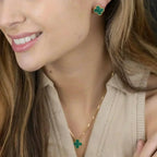 ¡®Twinkle jewelry¡¯CLOVER MINI 9.5MM MALACHITE  EARRINGS