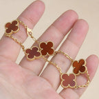 [Twinkle jewelry]New  CLOVER 5 MOTIF RED CORNELIAN BRACELET COLLECTION