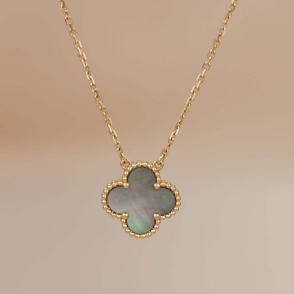 ¡®Twinkle jewelry¡¯CLOVER 15MM  GRAY MOTHER OF PEARL NECKLACE