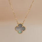 ¡®Twinkle jewelry¡¯CLOVER 15MM  GRAY MOTHER OF PEARL NECKLACE