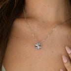 ¡®Twinkle jewelry¡¯CLOVER  15MM DIAMOND LASER NECKLACE SILVER