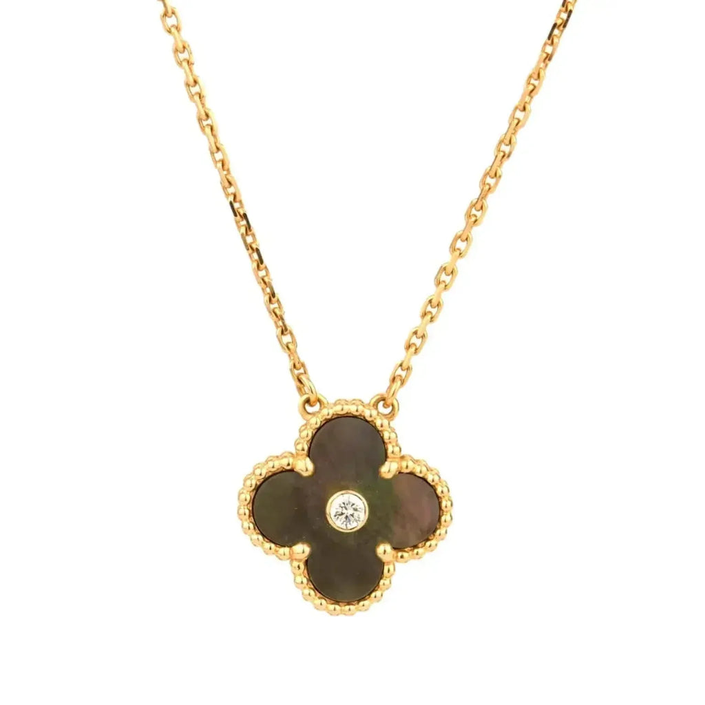 ¡®Twinkle jewelry¡¯CLOVER 15MM DIAMOND AND MOTHER-OF-GREY NECKLACE
