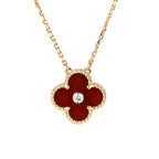 ¡®Twinkle jewelry¡¯CLOVER 15MM DIAMOND CARNELIAN NECKLACE