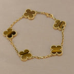 [Twinkle jewelry]New  CLOVER 5 MOTIFS TIGER EYE BRACELET COLLECTION