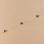 [Twinkle jewelry]New  CLOVER 5 MOTIF MALACHITE BRACELET COLLECTION