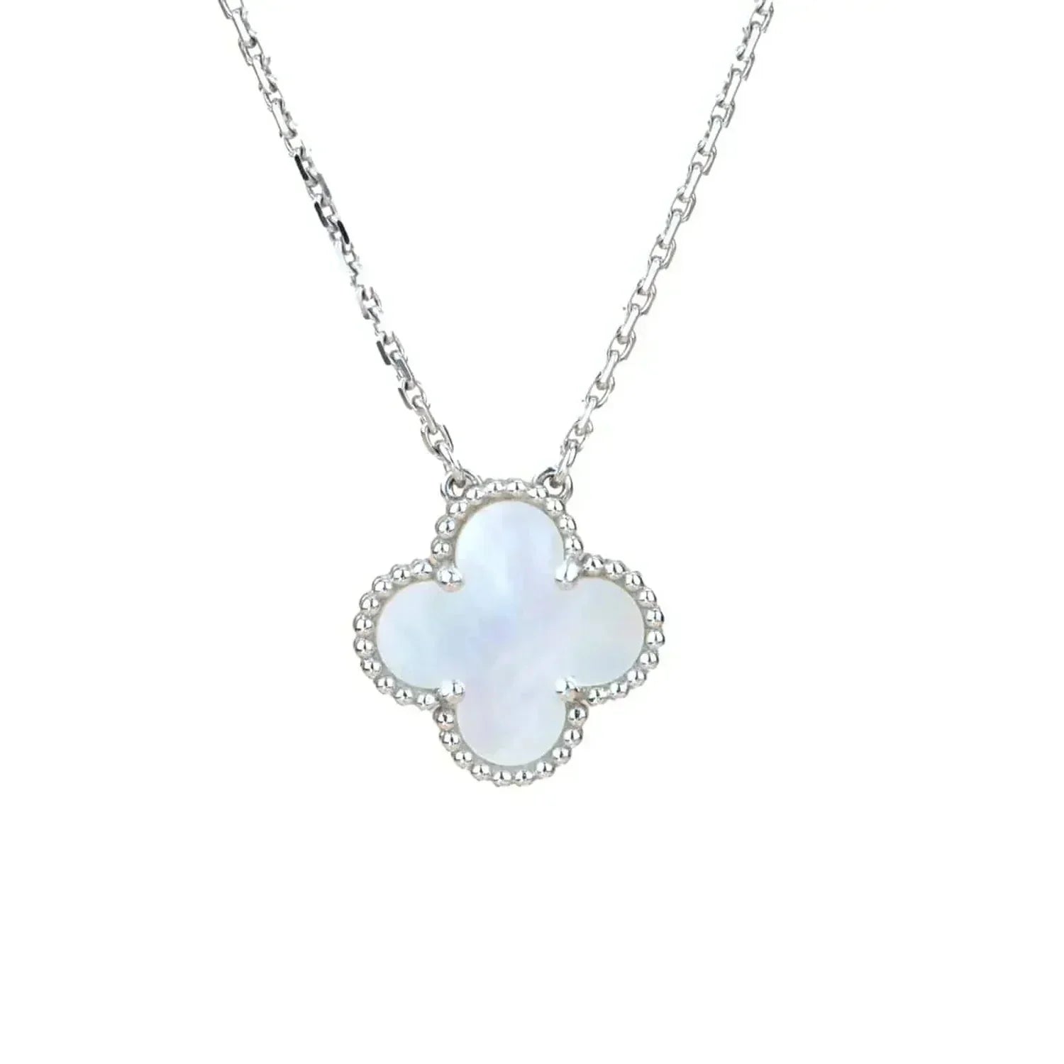 ¡®Twinkle jewelry¡¯CLOVER  15MM WHITE MOTHER-OF-PEARL SILVER