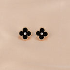 ¡®Twinkle jewelry¡¯CLOVER MEDIUM 1 MOTIFS ONYX DIAMOND EARRINGS