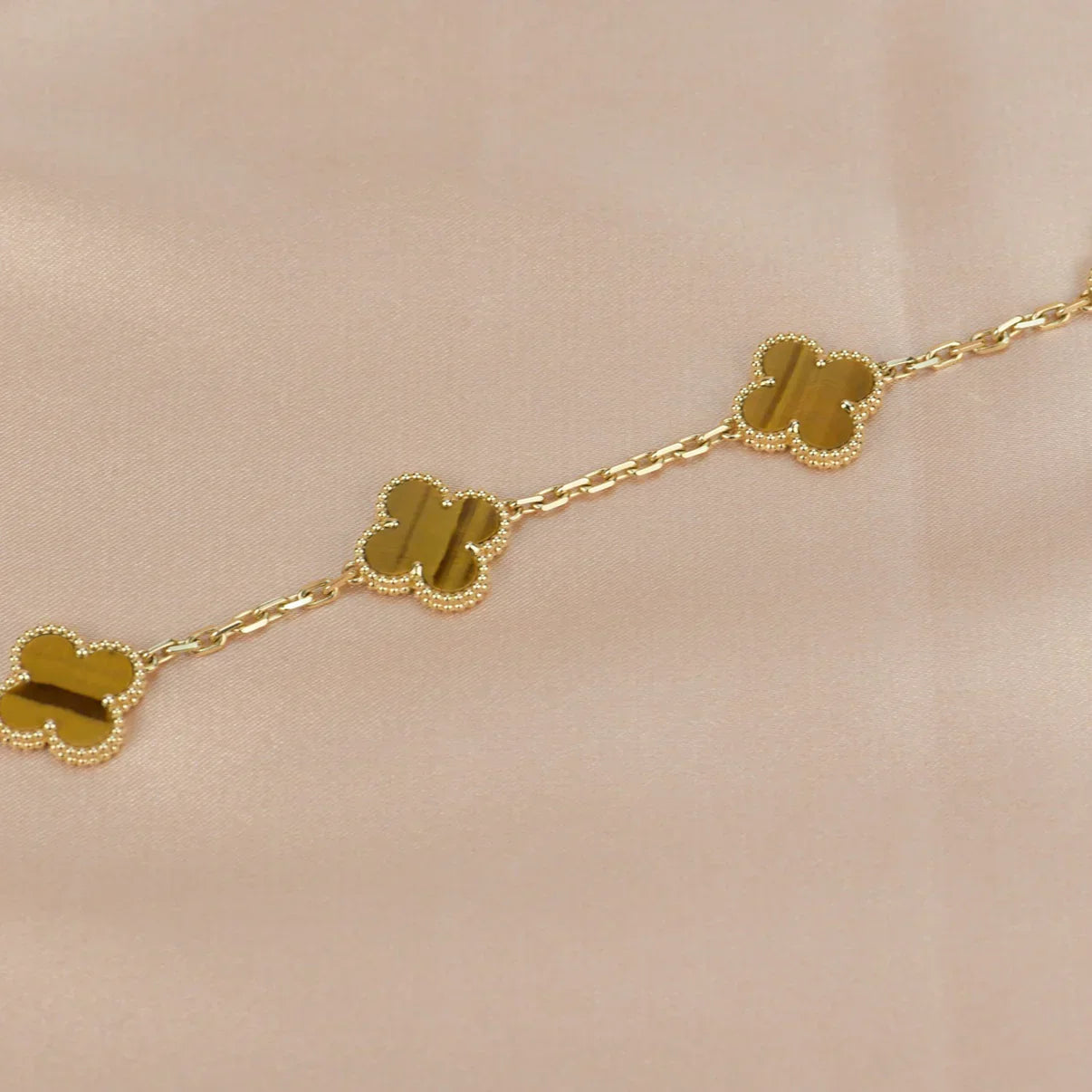 [Twinkle jewelry]New  CLOVER 5 MOTIFS TIGER EYE BRACELET COLLECTION
