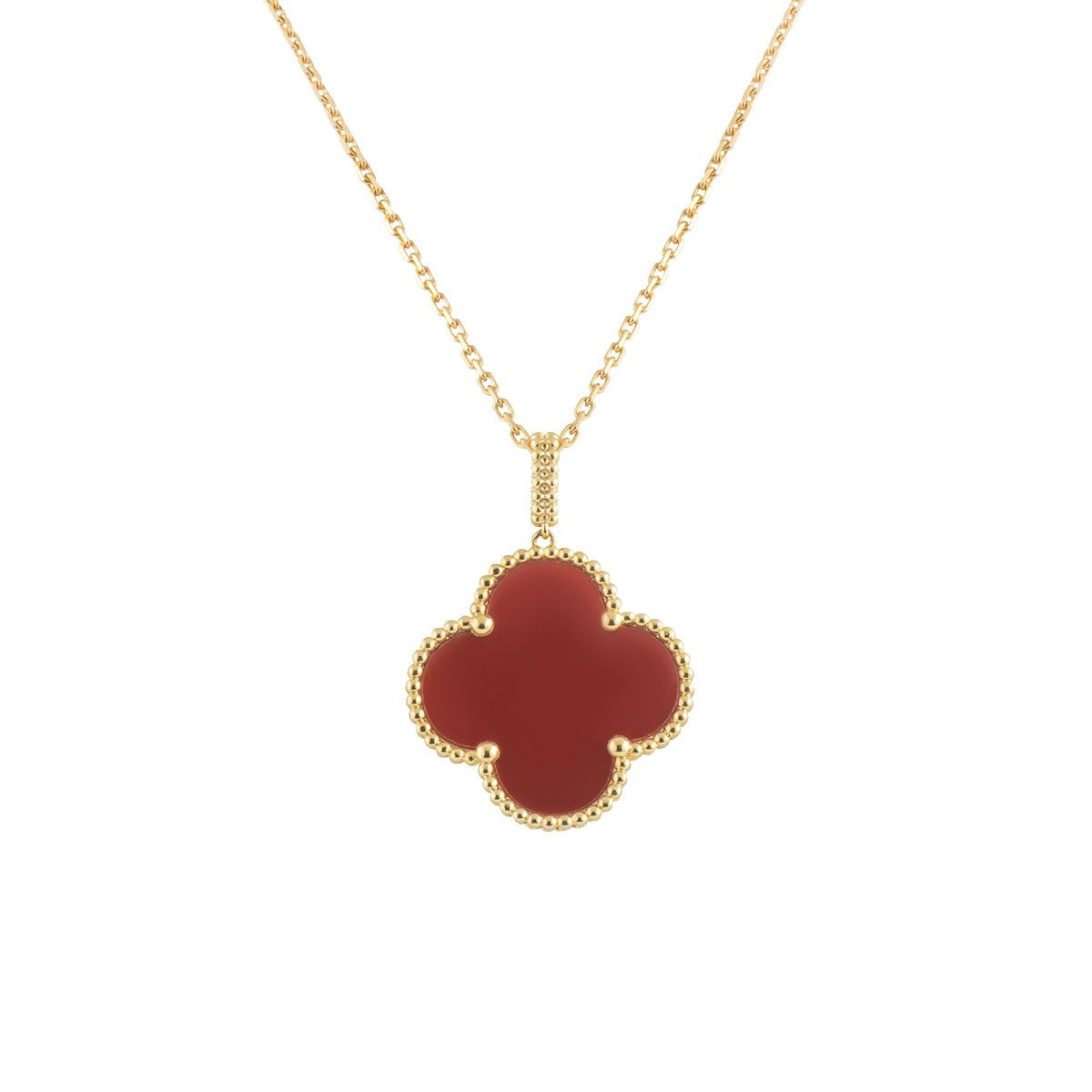 ¡®Twinkle jewelry¡¯CLOVER 25MM NECKLACE GOLD CARNELIAN