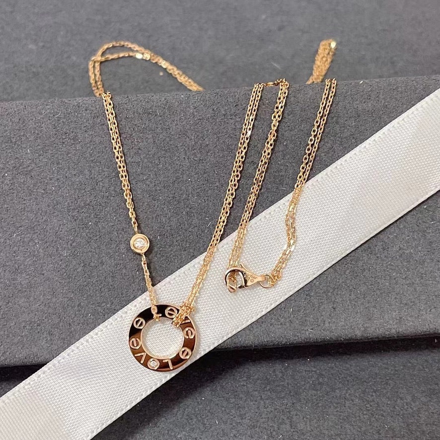 ¡®Twinkle jewelry¡¯LOVE NECKLACE 16MM 2 DIAMONDS