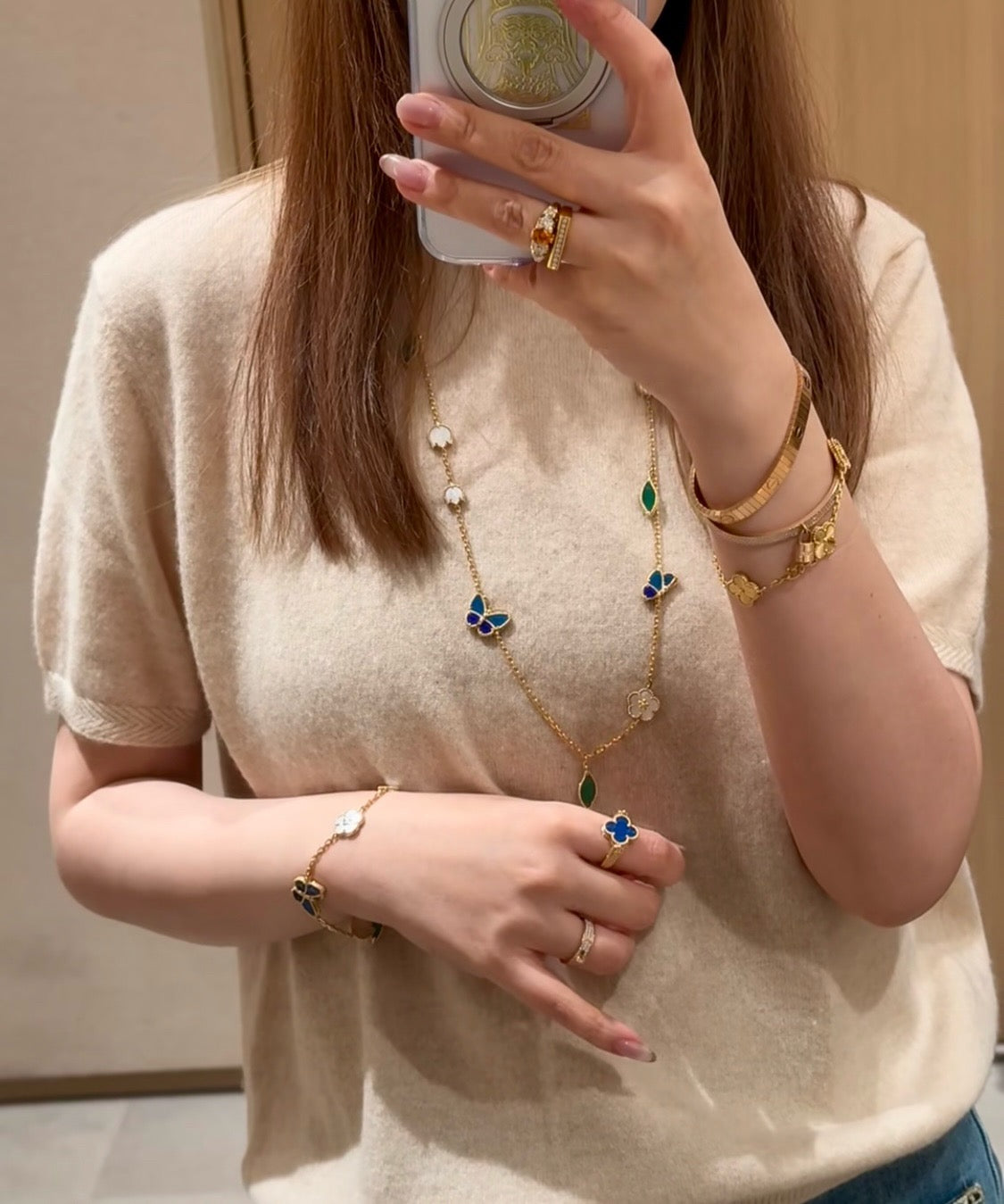 [Twinkle JURI]LUCKY SPRING BUTTERFLY 15 FLOWER NECKLACE
