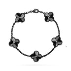 [Twinkle jewelry]New CLOVER 5 MOTIF BLACK BRACELET