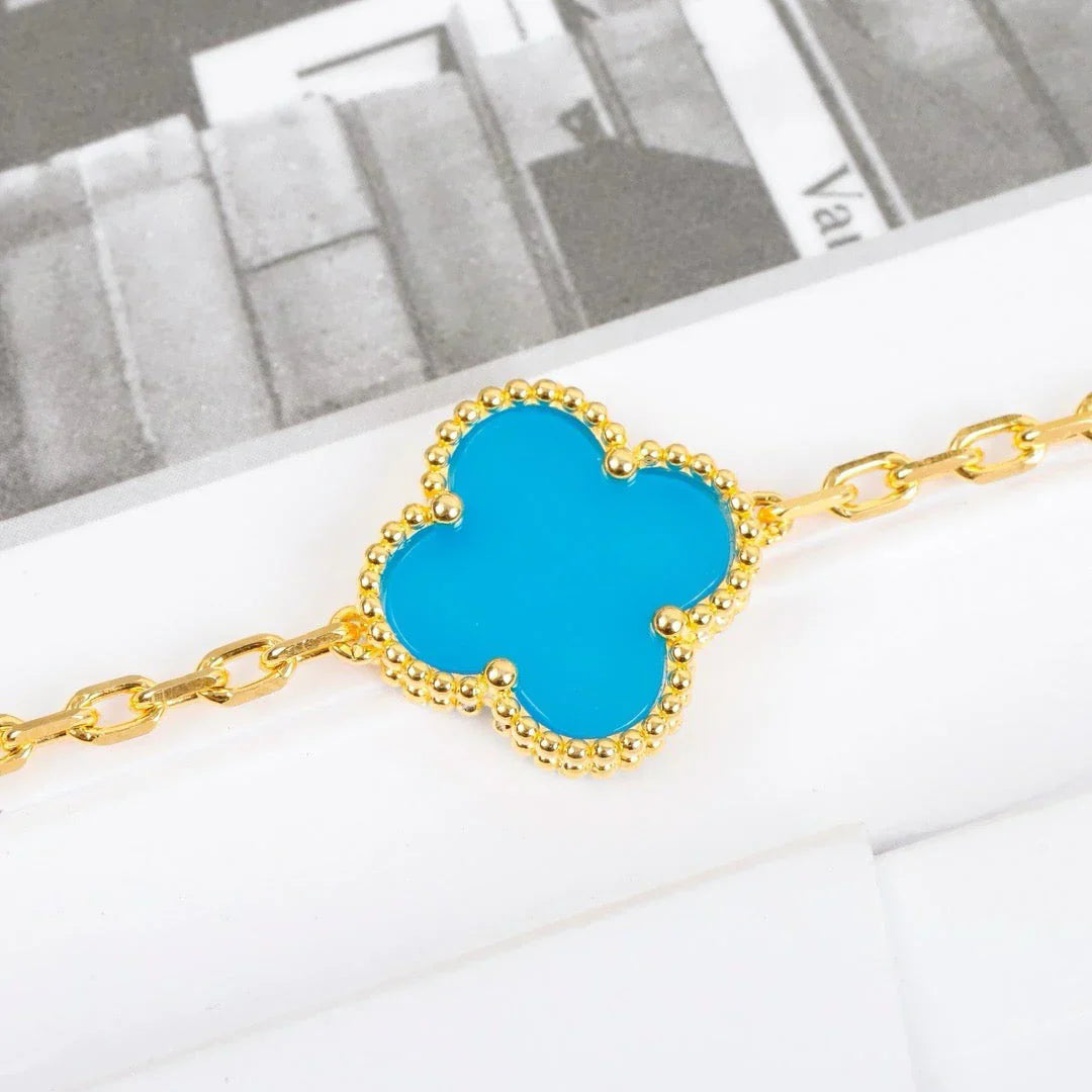 [Twinkle jewelry]New  CLOVER 5 MOTIF TURQUOISE BRACELET COLLECTION