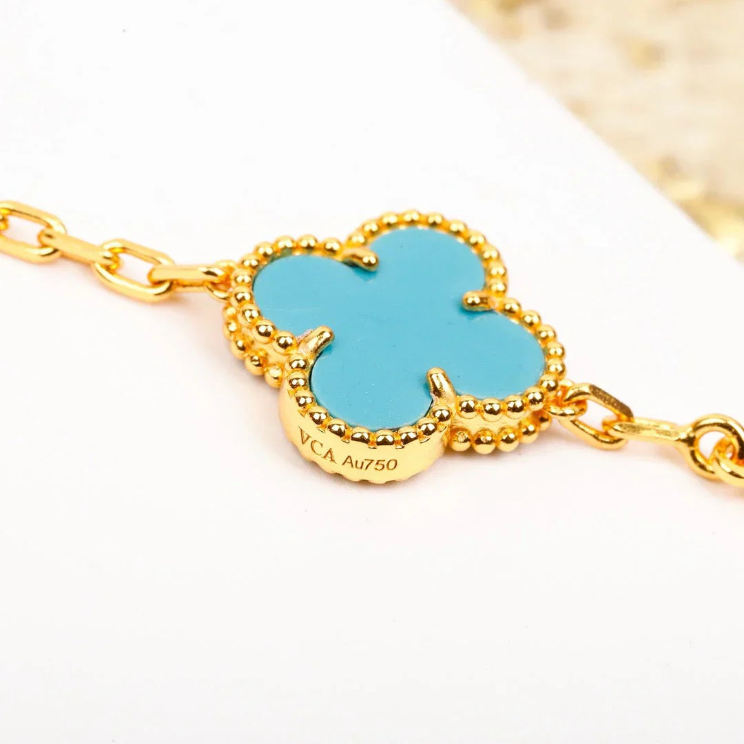 [Twinkle jewelry]New  CLOVER 5 MOTIF TURQUOISE BRACELET COLLECTION