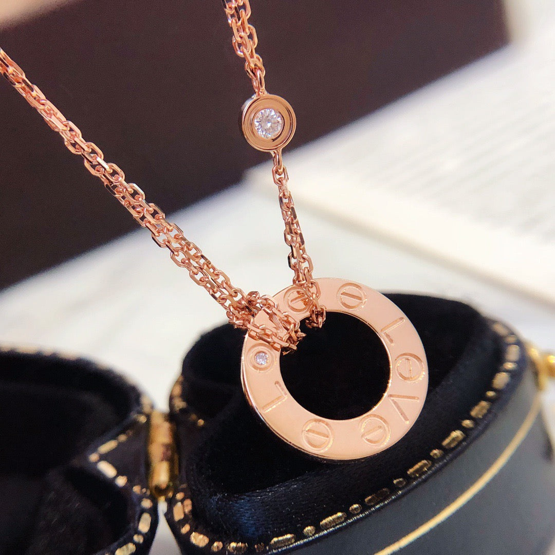 ¡®Twinkle jewelry¡¯LOVE NECKLACE 16MM 2 DIAMONDS