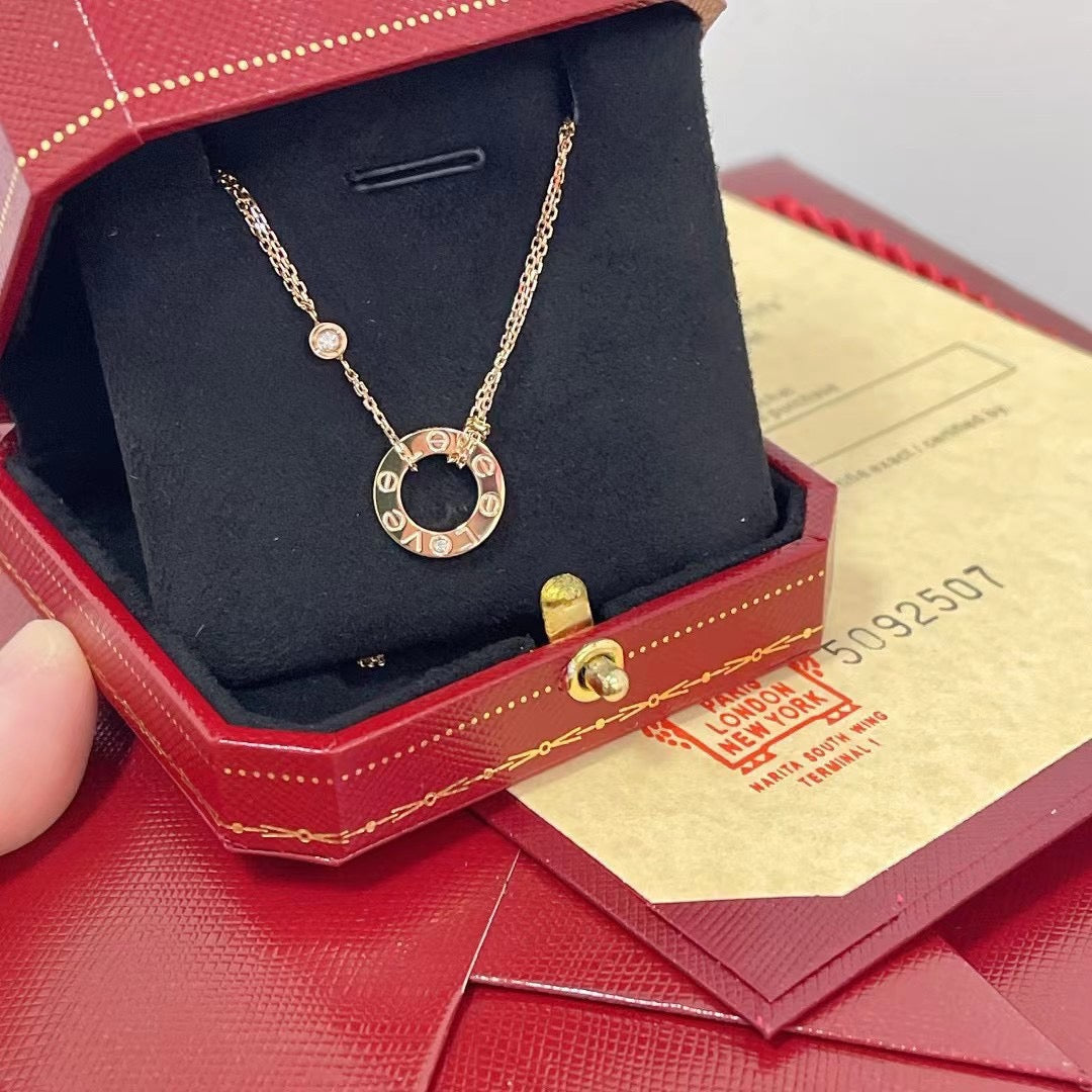 ¡®Twinkle jewelry¡¯LOVE NECKLACE 16MM 2 DIAMONDS
