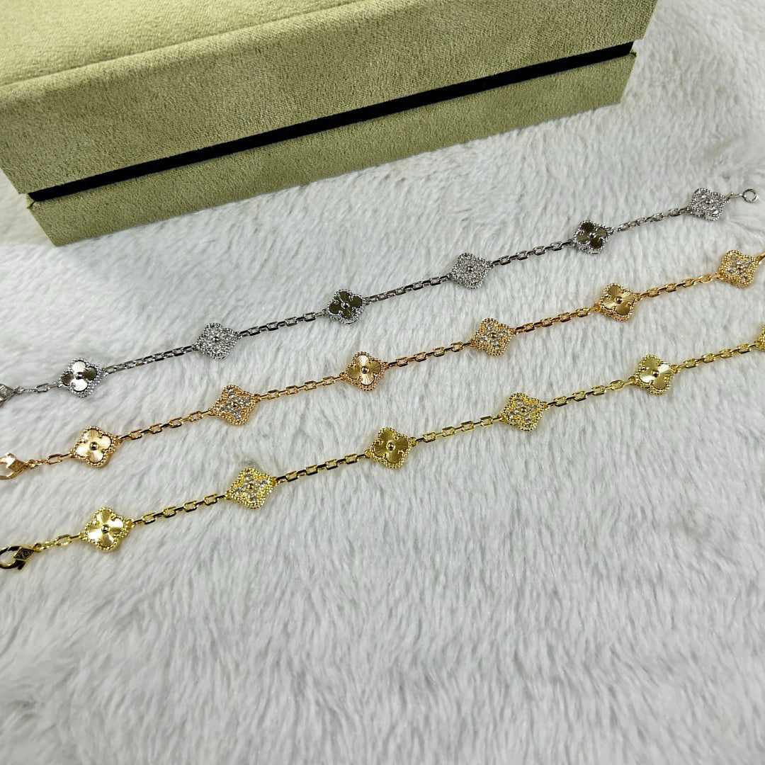 [¡®Twinkle jewelry¡¯]CLOVER 6 MOTIF DIAMOND LASER BRACELET