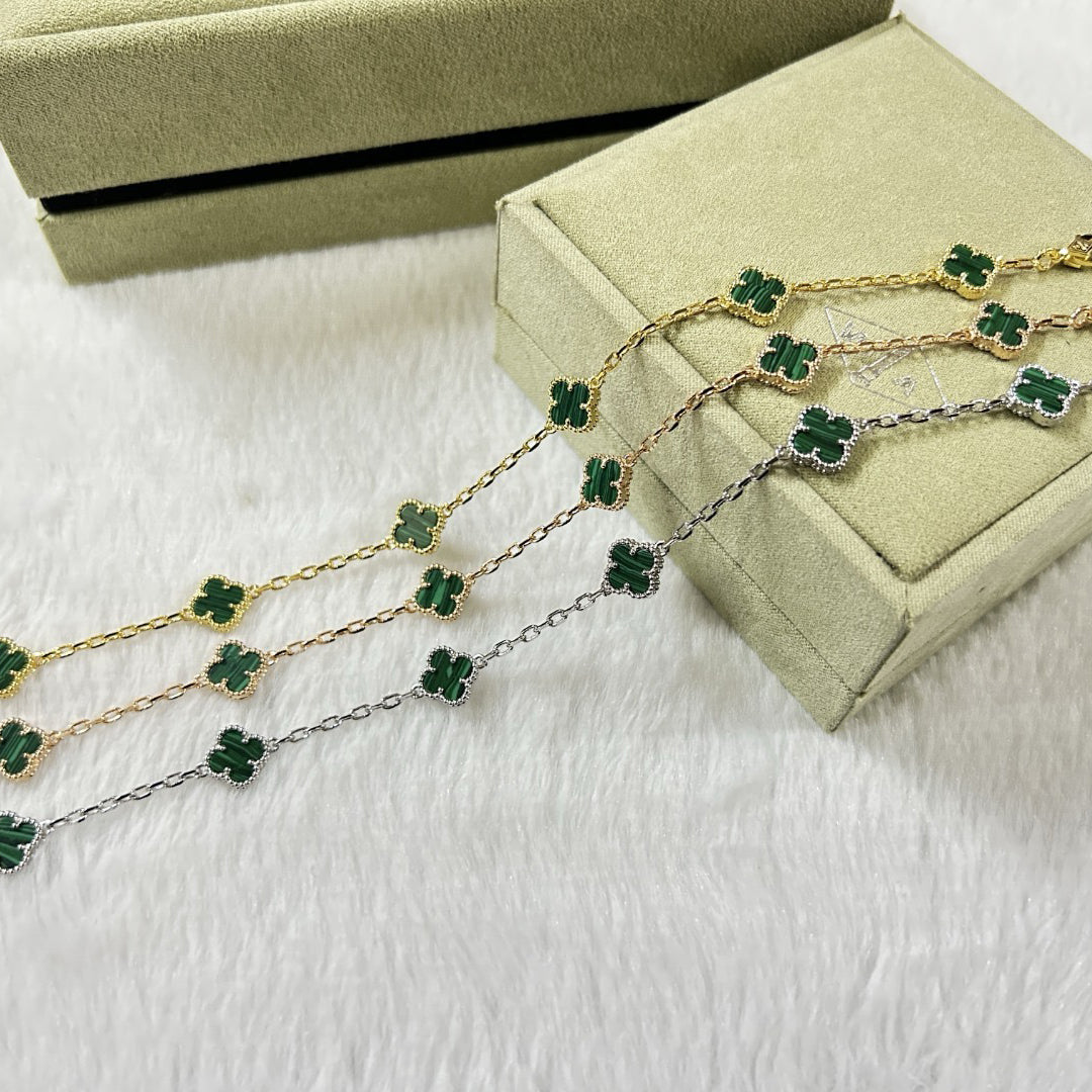 [¡®Twinkle jewelry¡¯]CLOVER 6 MOTIF MALACHITE BRACELET