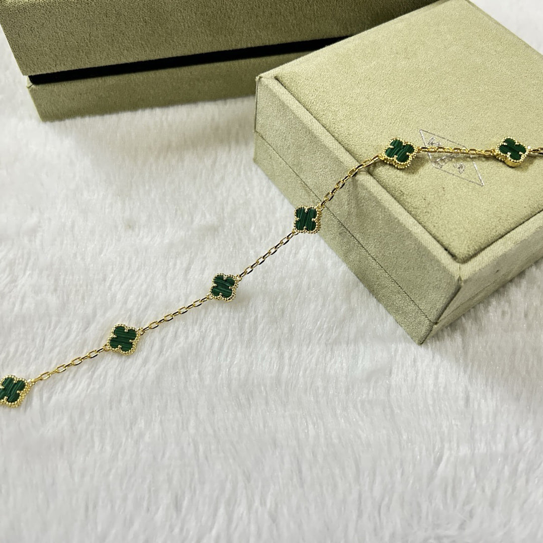 [¡®Twinkle jewelry¡¯]CLOVER 6 MOTIF MALACHITE BRACELET