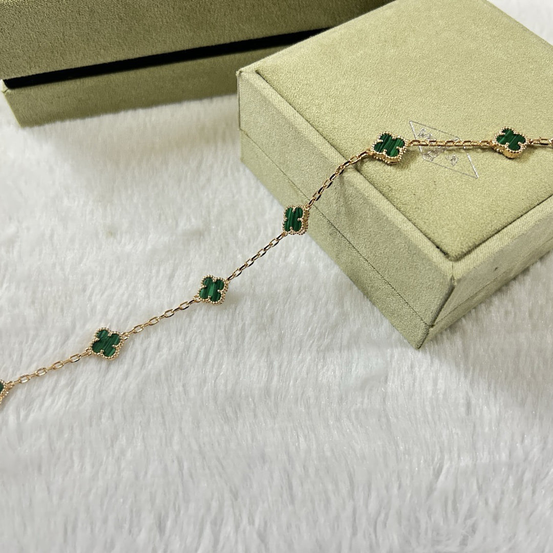 [¡®Twinkle jewelry¡¯]CLOVER 6 MOTIF MALACHITE BRACELET