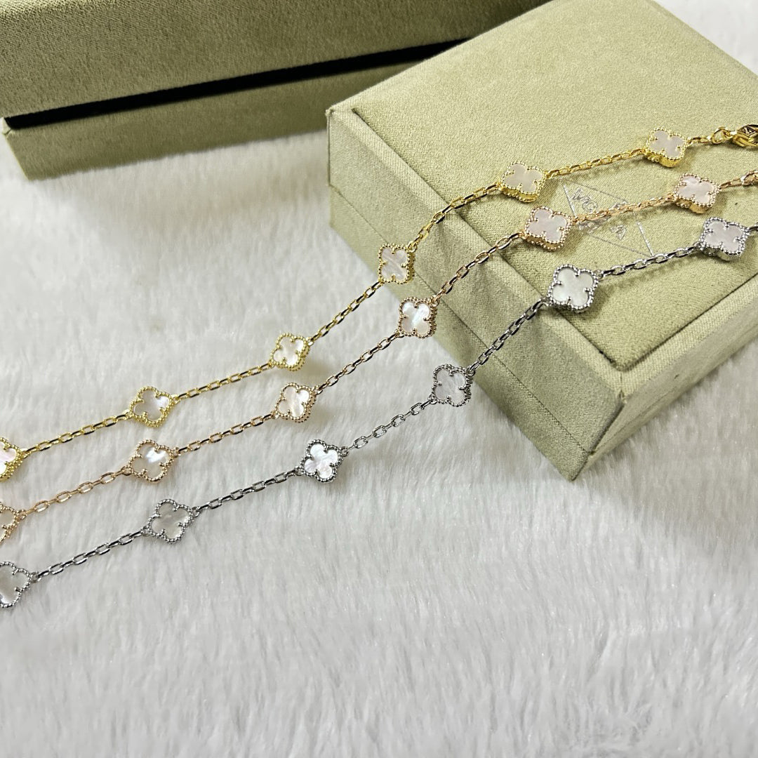 [¡®Twinkle jewelry¡¯]CLOVER 6 MOTIF WHITE MOP BRACELET