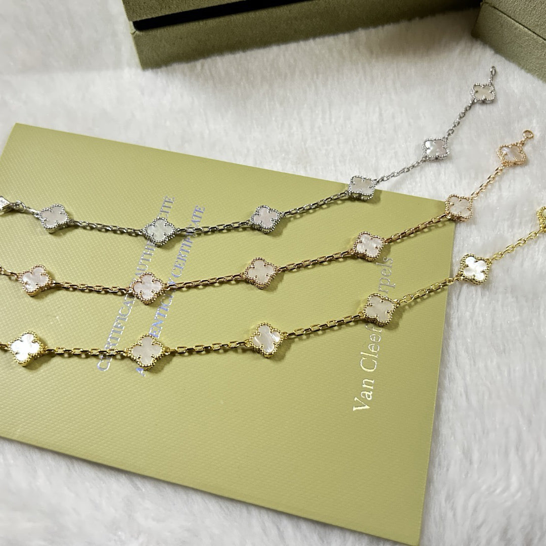 [¡®Twinkle jewelry¡¯]CLOVER 6 MOTIF WHITE MOP BRACELET